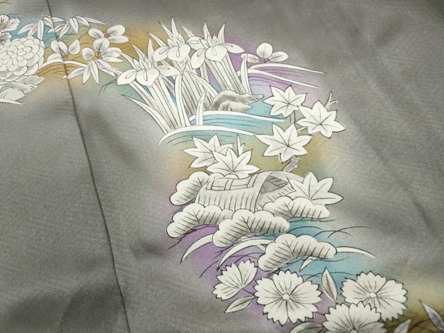 平和屋着物■豪華色留袖 作家物 風景花文 暈し染め 正絹 逸品 DABI1771qa