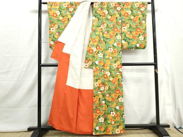 平和屋着物■上質な小紋 草花文 正絹 逸品 DABI1779qa