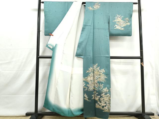 平和屋着物■訪問着 風景花文 松竹梅 暈し染め 金彩 やまと誂製 正絹 逸品 DABI1785qa