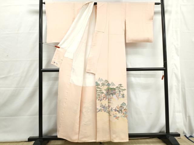 平和屋着物■豪華色留袖 寿光織 人物御所車花文 やまと誂製 正絹 逸品 DABI1819qa