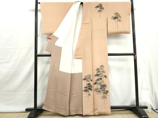 平和屋着物■訪問着 手描き 枝松文 正絹 逸品 DABI1835qa