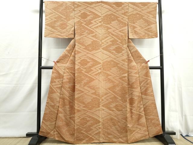 平和屋着物■上質な小紋 松皮菱芝文 正絹 逸品 DABI1844qa