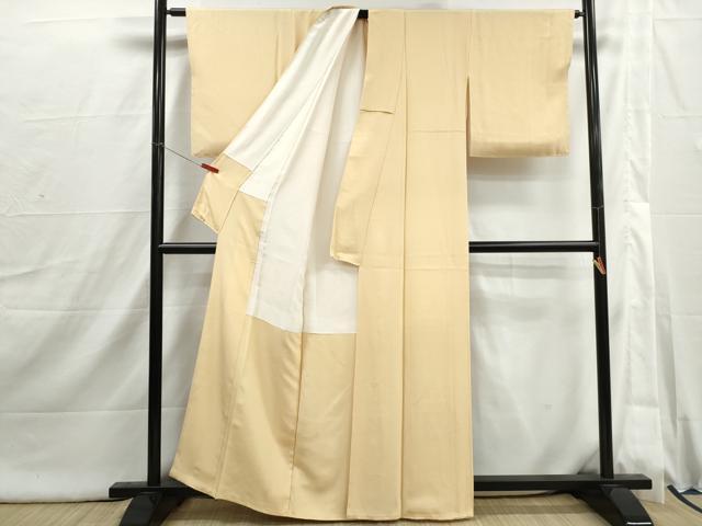 平和屋着物■上質な色無地 蜂蜜色 正絹 逸品 DABI1849qa