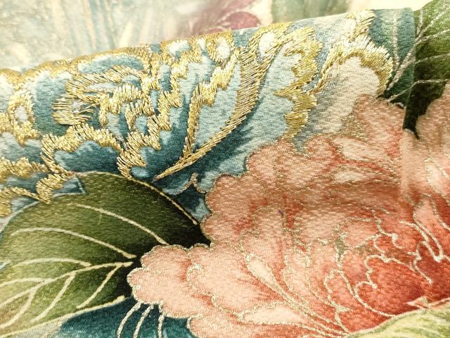 平和屋着物■訪問着 刺繍 飾花文 牡丹 乱菊 金銀彩 正絹 逸品 DABI1852qa