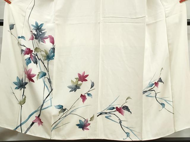 平和屋着物■訪問着 手描き 枝楓文 正絹 逸品 DABI1853qa