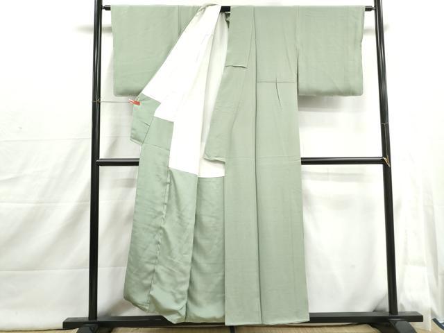 平和屋着物■上質な色無地 作家物 幻の染 岩石染 裏葉柳色 正絹 逸品 DABI1858qa