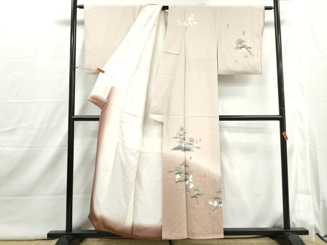 平和屋着物■訪問着 友禅 作家物 飛鳥文 松竹梅 暈し染め 鈴乃屋扱い 正絹 逸品 DABI1861qa