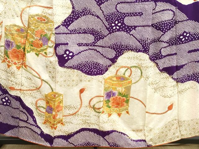 平和屋着物■訪問着 駒刺繍 絞り 貝桶花文 金彩 やまと誂製 正絹 逸品 DABI1878qa
