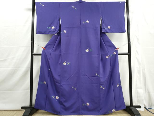 平和屋着物■上質な小紋 薔薇文 バラ 金銀彩 正絹 逸品 DABI1888qa