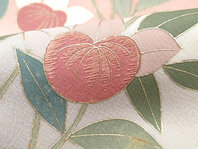 平和屋着物■訪問着 刺繍 草花文 暈し染め 金彩 正絹 逸品 DABI1906qa