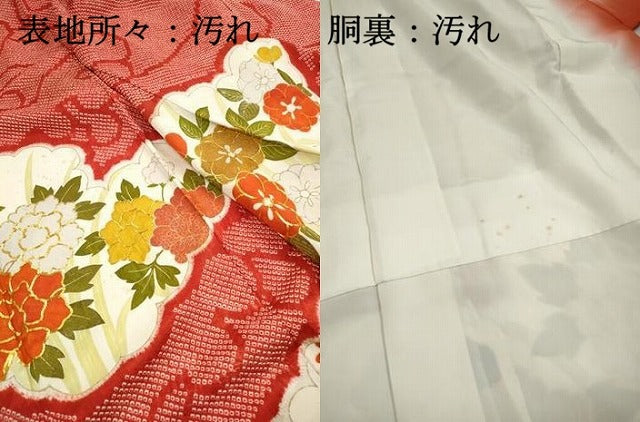 平和屋着物■豪華振袖 駒刺繍 絞り 雲取り草花文 金彩 正絹 逸品 DABI1917qa