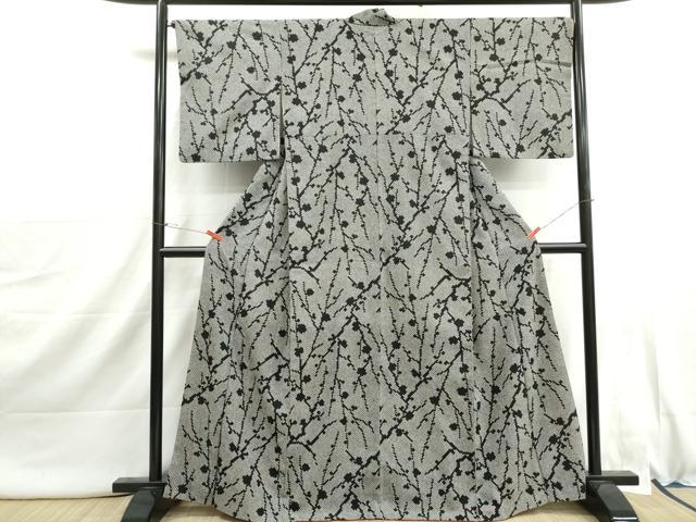 平和屋着物■小紋 総絞り 抽象文様 黒地 洗える着物 DABI1926qa