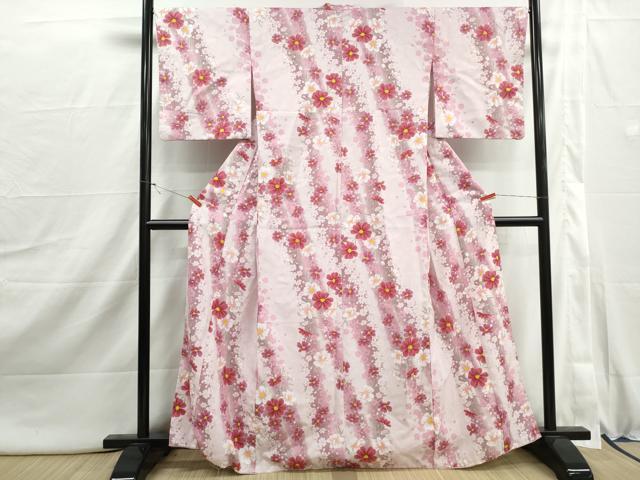平和屋着物■小紋 舞花文 暈し染め 洗える着物 DABI1948qa