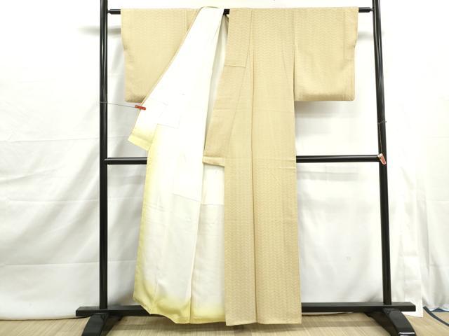 平和屋着物■上質な小紋 松地紋 花菱文 正絹 逸品 DABI1952qa