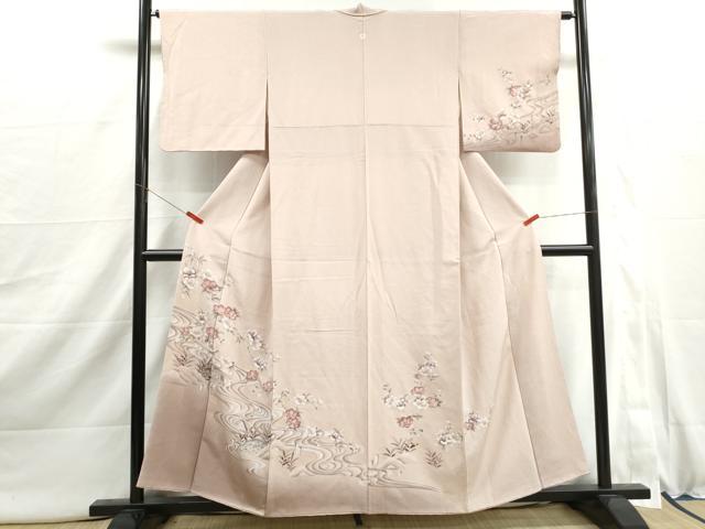 平和屋着物■訪問着 流水花文 椿 暈し染め 正絹 逸品 DABI1959qa