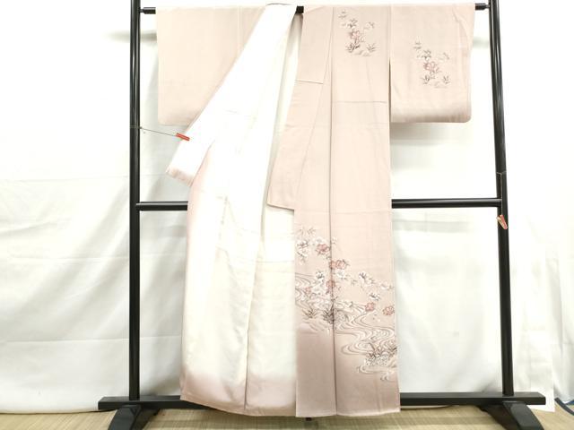 平和屋着物■訪問着 流水花文 椿 暈し染め 正絹 逸品 DABI1959qa