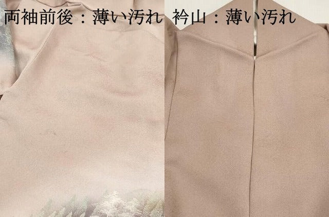 平和屋着物■訪問着 風景樹林文 暈し染め 正絹 逸品 DABI1965qa
