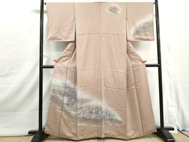 平和屋着物■訪問着 風景樹林文 暈し染め 正絹 逸品 DABI1965qa
