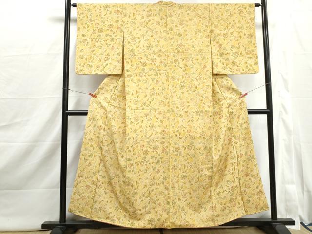 平和屋着物■上質な小紋 更紗花鳥文 正絹 逸品 DABI1969qa