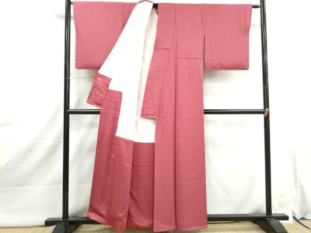 平和屋着物■本草木染作家 瑞寶 色無地 作家物 銀朱色 正絹 逸品 DABI1980qa