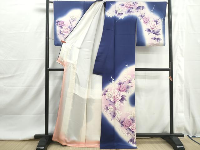 平和屋着物■訪問着 刺繍 枝花文 暈し染め 金彩 やまと誂製 正絹 逸品 DABI1984qa