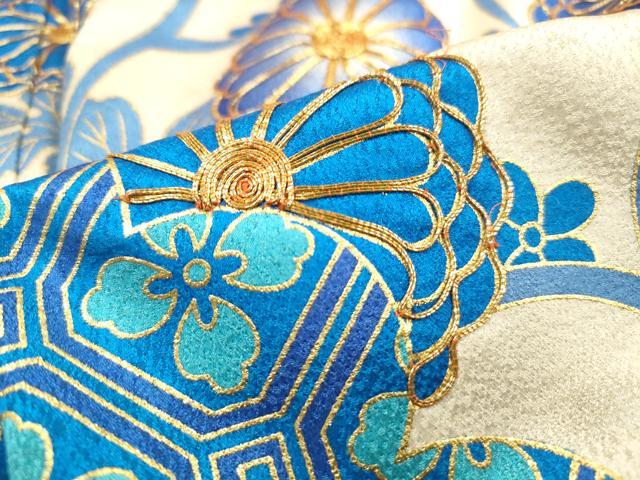 平和屋着物■豪華振袖 駒刺繍 絞り 七宝花唐草文 金彩 正絹 逸品 DABI1986qa