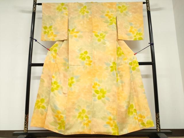 平和屋着物●上質な小紋 地紋起こし 枝花文 正絹 逸品 DABI2008ud
