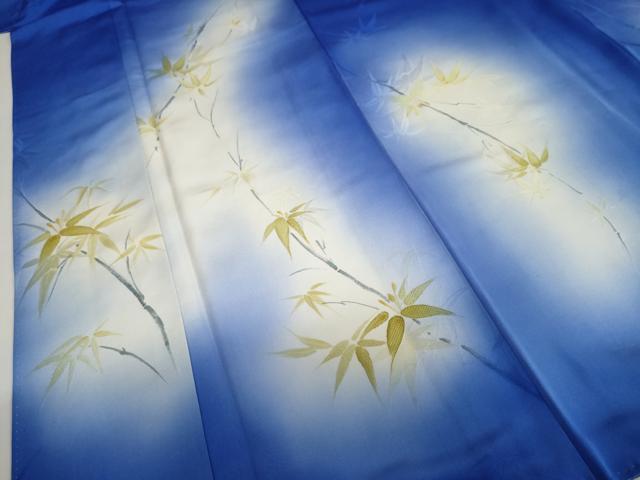 平和屋着物●訪問着 地紋起こし 笹竹文 暈し染め 正絹 逸品 DABI2032ud