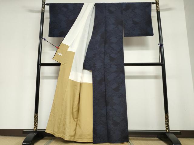 平和屋着物●結城紬 80亀甲 松皮菱吉祥文 やまと誂製 正絹 逸品 DABI2037ud
