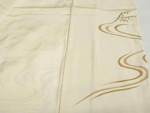 平和屋着物●中村玉緒 色留訪問着 駒刺繍 流水群れ鳥文 仮絵羽 正絹 逸品 未使用 DABI2039ud