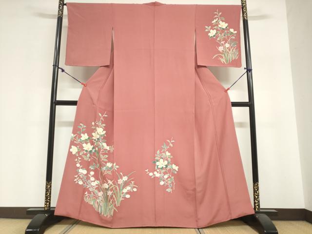 平和屋着物●訪問着 友禅 草花文 正絹 逸品 未使用 DABI2046ud