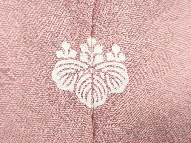 平和屋着物●上質な色無地 花尽くし地紋 桃花色 正絹 逸品 DABI2049ud