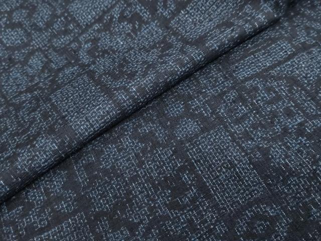 平和屋着物●結城紬 100亀甲 変わり格子文 正絹 逸品 DABI2060ud