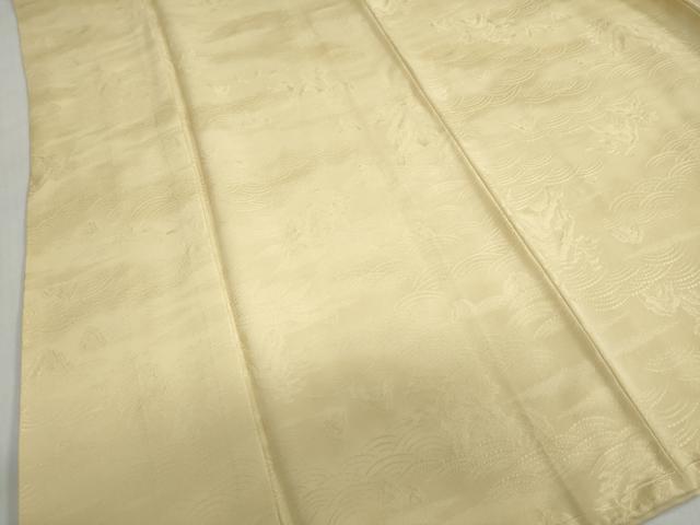 平和屋着物●上質な色無地 流水風景地紋 丁子色 正絹 逸品 DABI2062ud