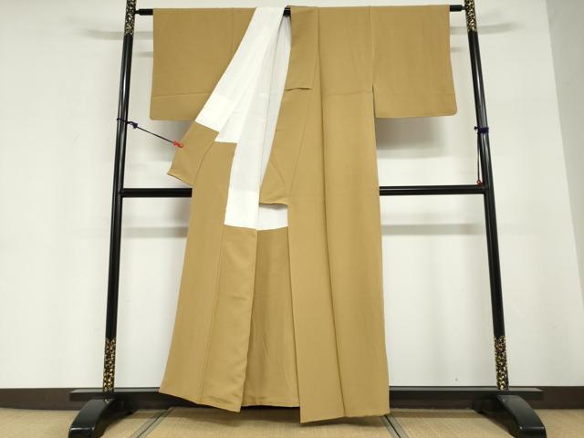 平和屋着物●本草木染作家 瑞鳳 色無地 桑染色 正絹 逸品 DABI2065ud
