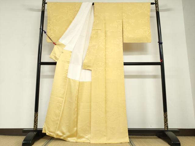 平和屋着物●上質な色無地 辻が花地紋 砥粉色 正絹 逸品 DABI2069ud