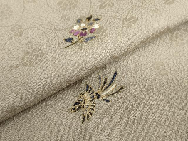 平和屋着物●上質な小紋 刺繍 花鳥文 金彩 正絹 逸品 DABI2078ud