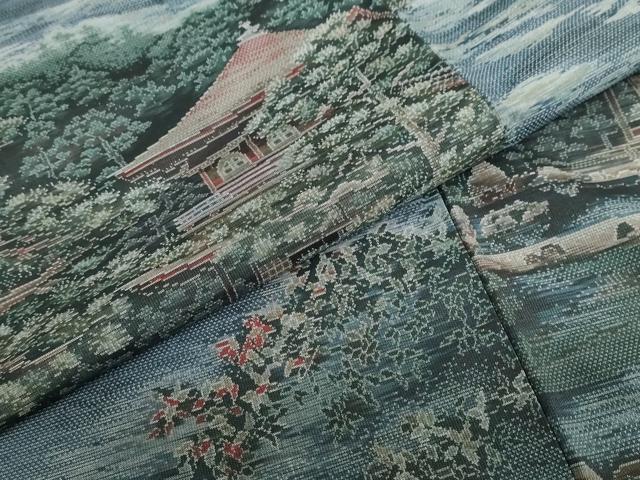 平和屋着物●都喜ヱ門 本場大島紬 総絣 風景樹林文 藤絹織物謹製 正絹 逸品 DABI2080ud