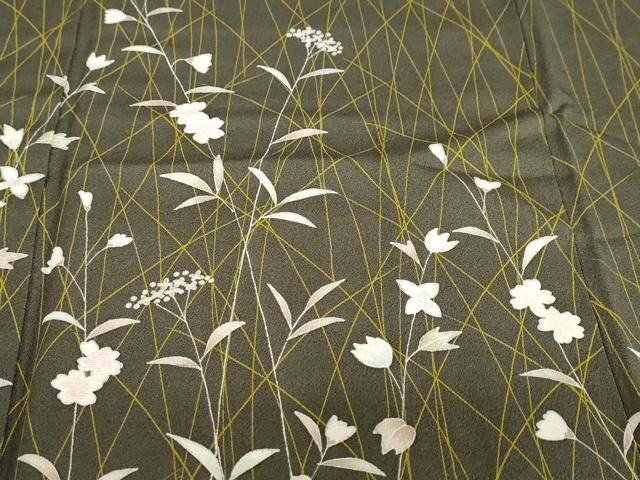 平和屋着物●訪問着 刺繍 草花文 鈴乃屋扱い 正絹 逸品 DABI2081ud
