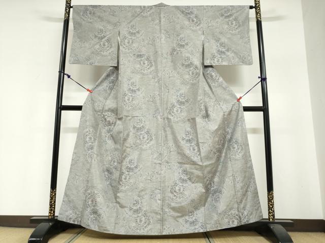 平和屋着物●都喜ヱ門 本場大島紬 9マルキ 総絣 花絵皿文 やまと誂製 藤絹織物謹製 正絹 逸品 DABI2085ud