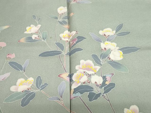 平和屋着物●訪問着 友禅 作家物 草花文 正絹 逸品 DABI2088ud