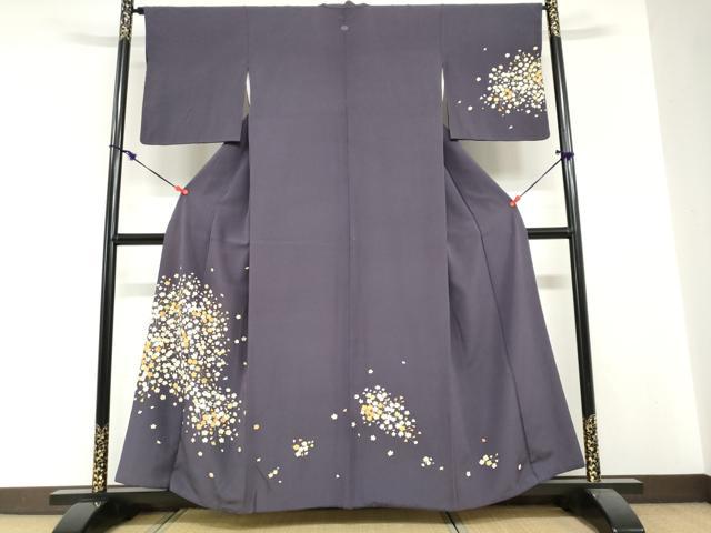 平和屋着物●訪問着 枝花文 金彩 正絹 逸品 DABI2090ud