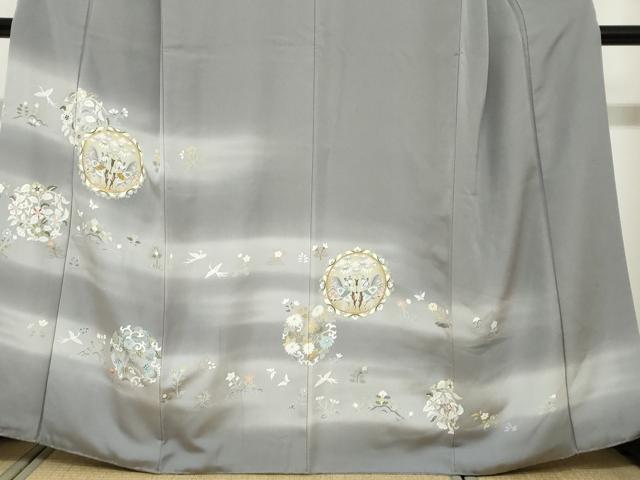 平和屋着物●豪華色留袖 駒刺繍 動物草花丸文 暈し染め 金彩 正絹 逸品 DABI2099ud