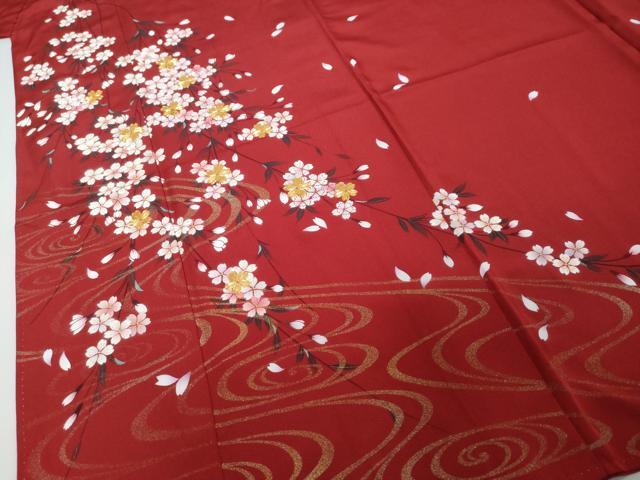 平和屋着物●豪華振袖 駒刺繍 流水枝桜文 金彩 正絹 逸品 DABI2106ud