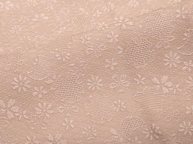 平和屋着物●上質な色無地 雪輪舞花地紋 桃色 さが美扱い 正絹 逸品 DABI2108ud