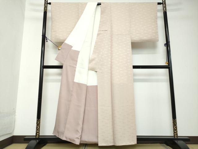 平和屋着物●上質な色無地 立波地紋 薄柿色 正絹 逸品 DABI2110ud