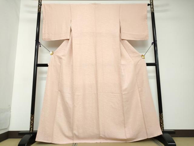 平和屋着物●上質な色無地 霞地紋 撫子色 そごう百貨店扱い 正絹 逸品 DABI2111ud