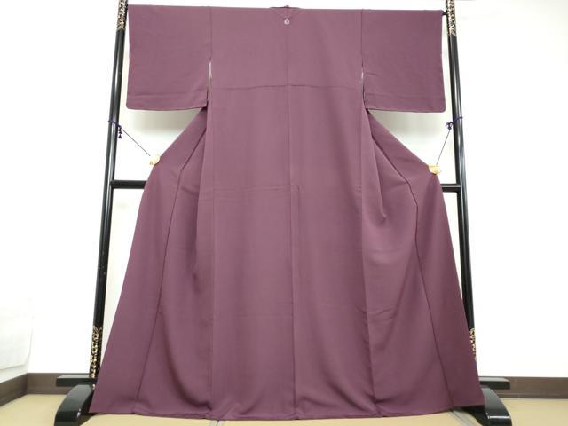 平和屋着物●上質な色無地 滅紫色 正絹 逸品 DABI2115ud
