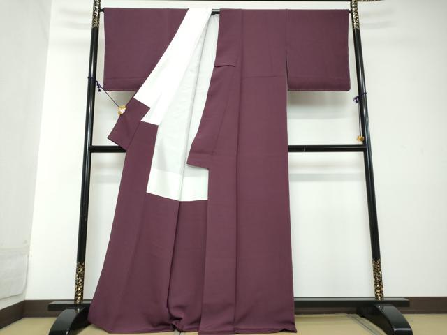 平和屋着物●上質な色無地 滅紫色 正絹 逸品 DABI2115ud