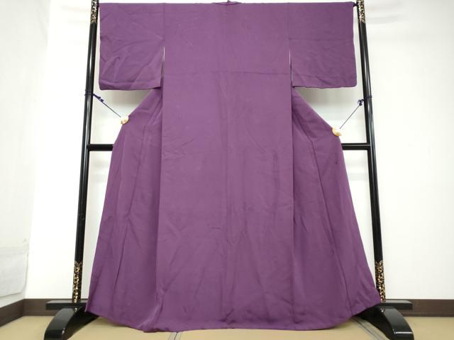 平和屋着物●上質な色無地 童子遊び地紋 葡萄色 正絹 逸品 DABI2117ud